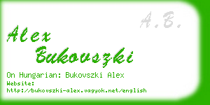 alex bukovszki business card